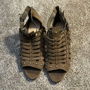 Vince Camuto Brown Cone Heel Sandals Size 7.5